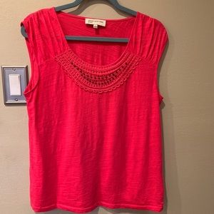 Embroidered sleeveless top